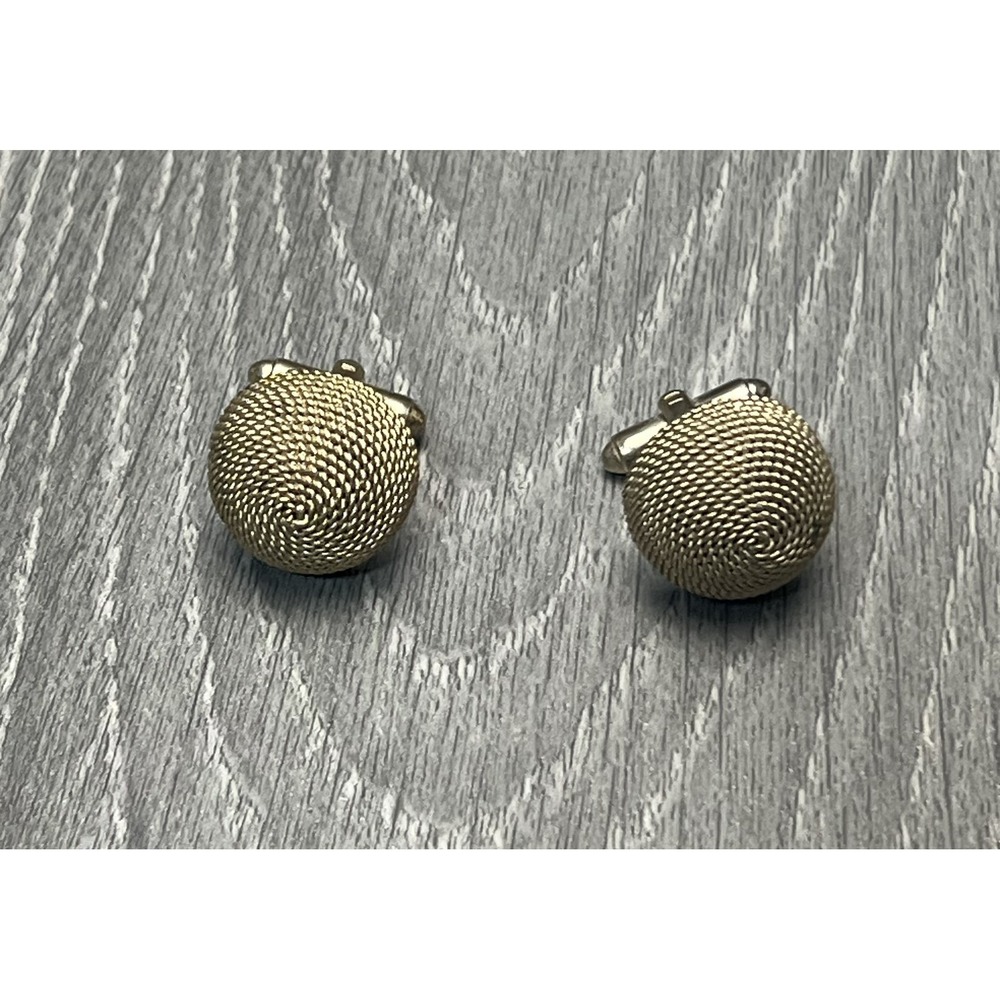 Vintage Gold Tone Rope Mesh‎ Knot Cufflinks Men's Fashion Jewelry Accessories